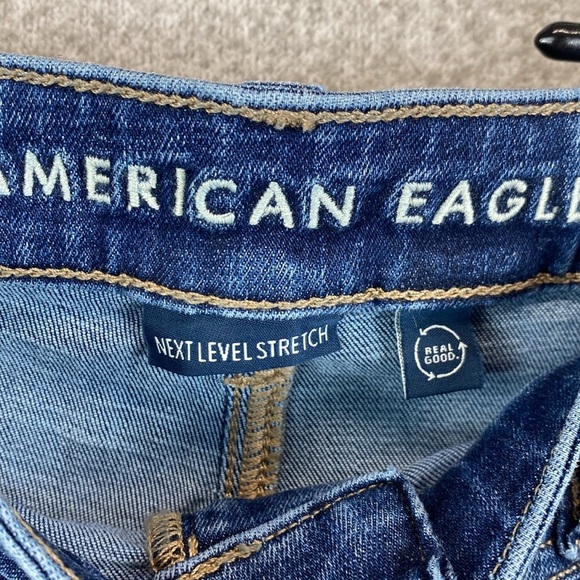 American Eagle super high rise flare jeans size 12 hemmed inseam 29” Y2K retro - Picture 2 of 13